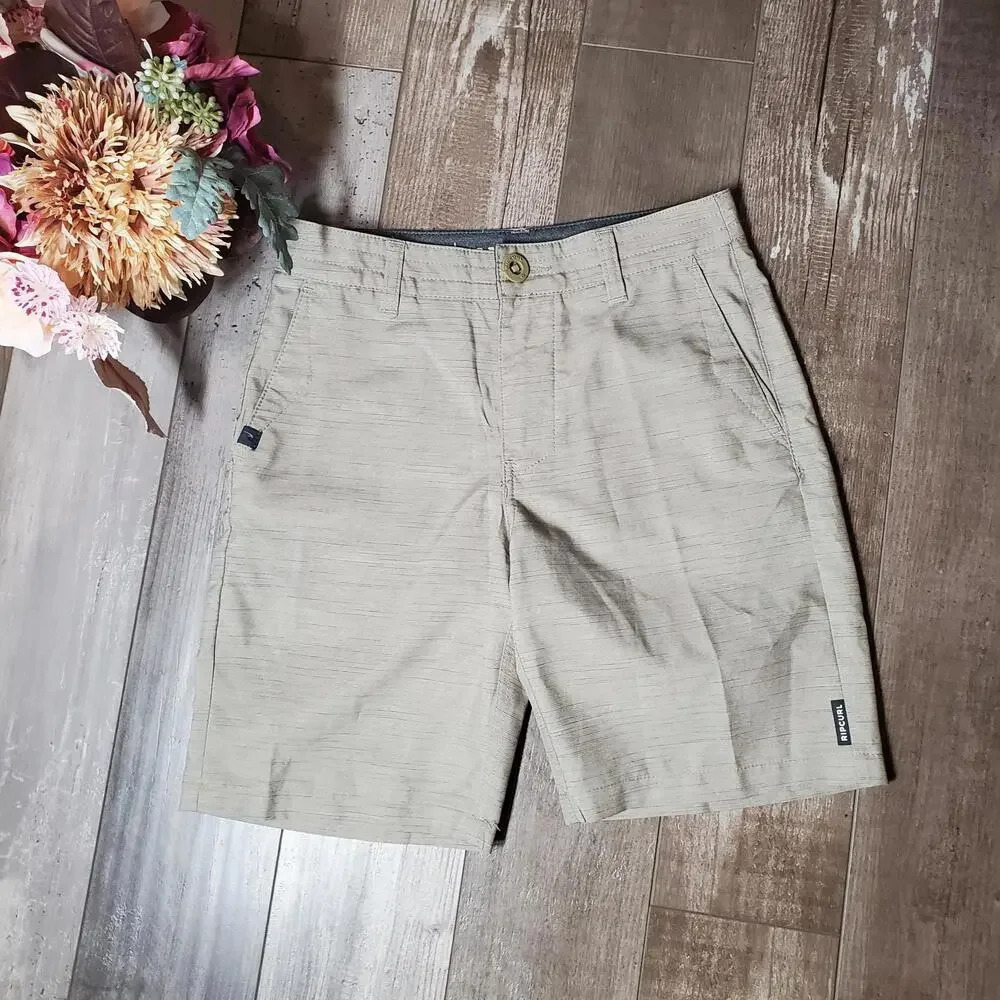 Rip Curl Men's Size 24 Beige Board Shorts Swim Trunks "The Surfer's Walk Short"